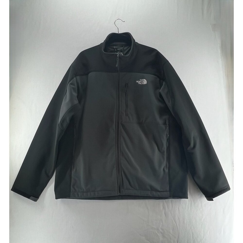 The North Face Momentum Jacket Mens 2XL Zip Up Mock Neck Pockets Colorblock Gray
